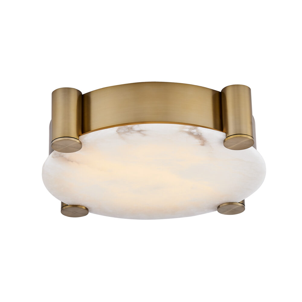 Flush mount ceiling light in Winter Brass