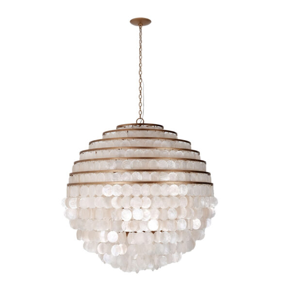 Sphere 36-inch 8-light chandelier in Pearlized Antique Brass