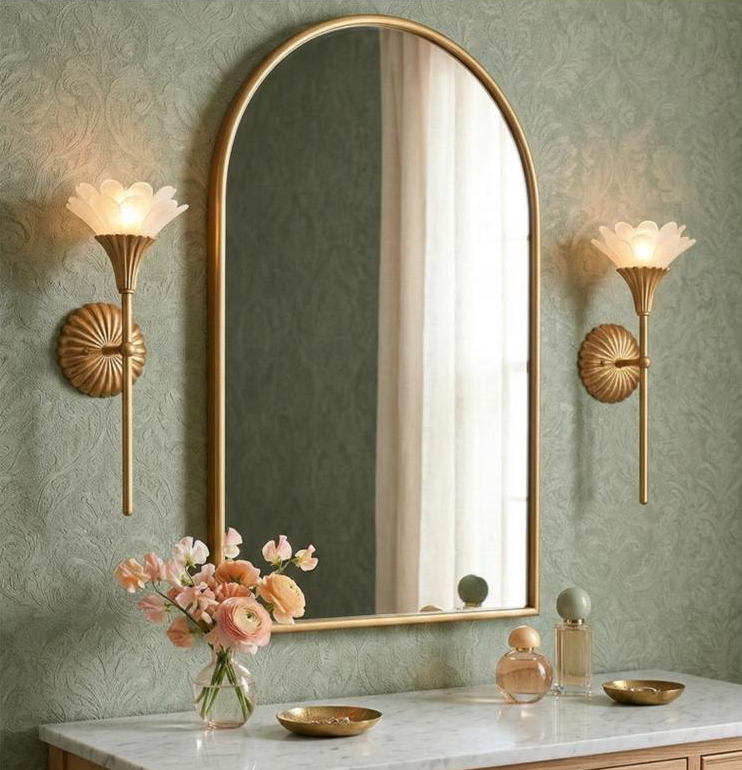 Flora handcrafted chandelier illuminating a modern interior