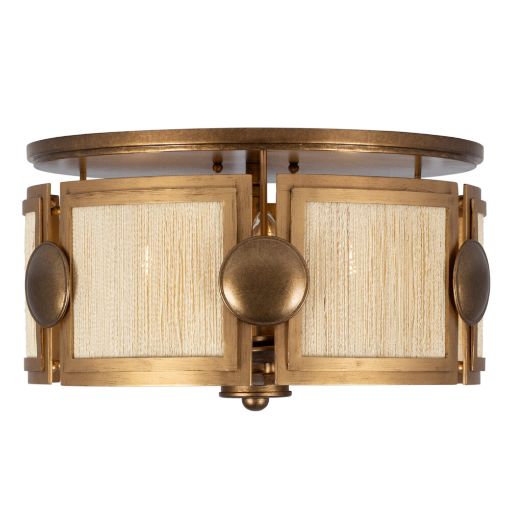 Samal semi-flush mount in Pearlized Antique Brass
