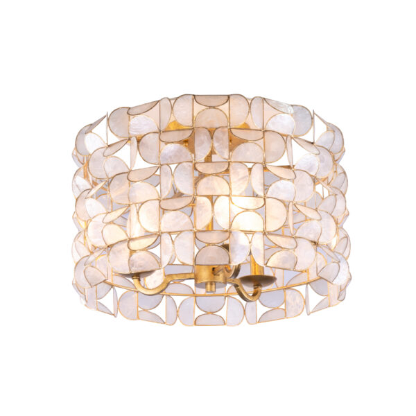 Crescent 17-inch flush mount in Oxidized Gold Leaf