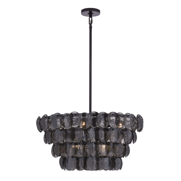 Uroko 28-inch 8-light chandelier in Black Nickel